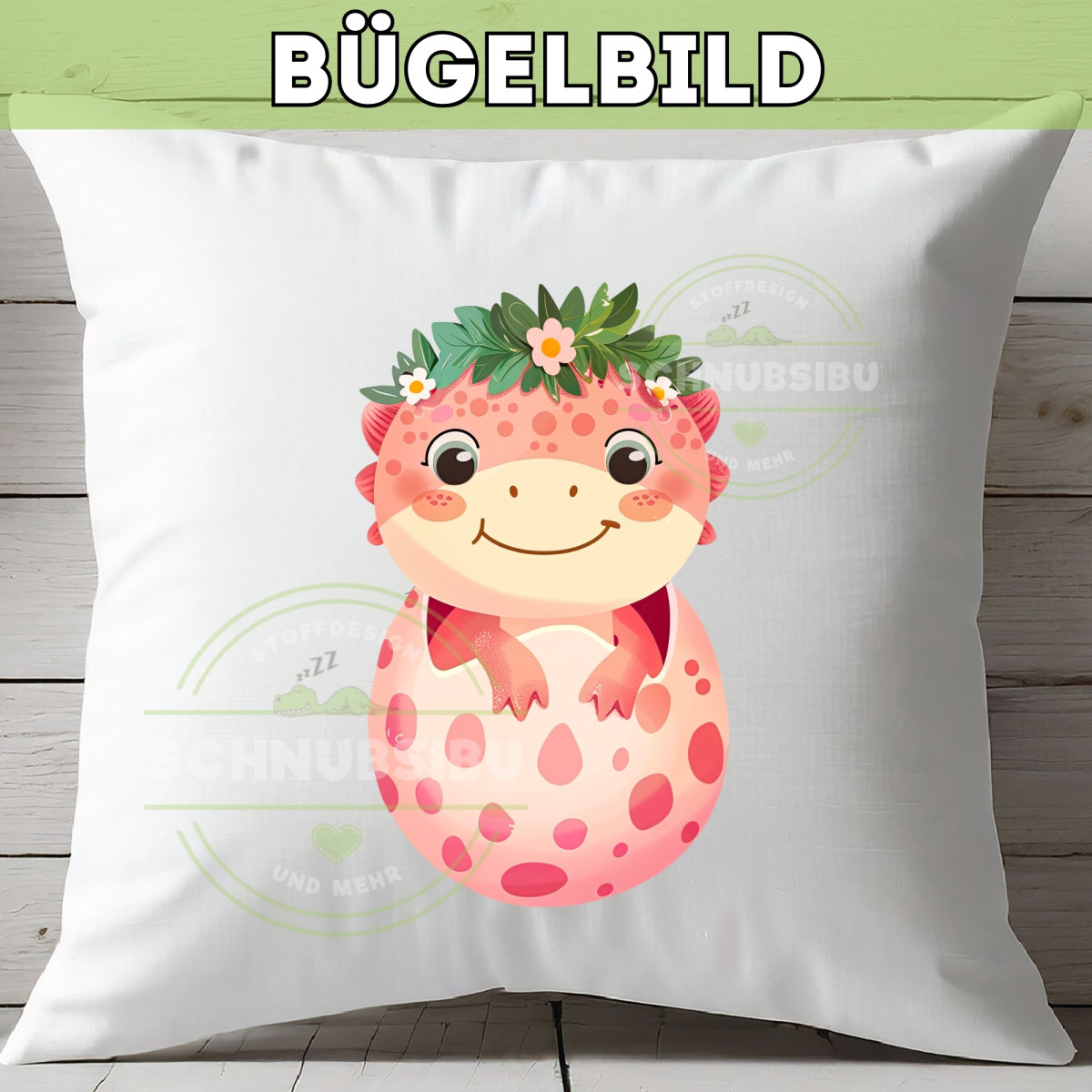 Bügelbild Roar Dino im Ei